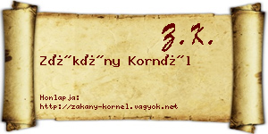 Zákány Kornél névjegykártya