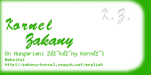 kornel zakany business card
